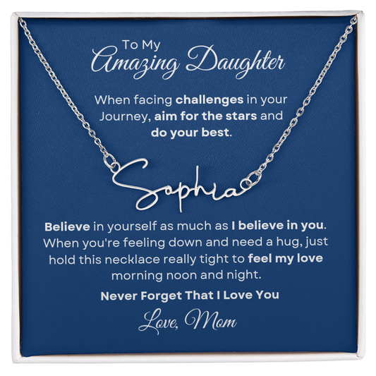 To My Daughter Necklace – Gift with Love Message from Mom