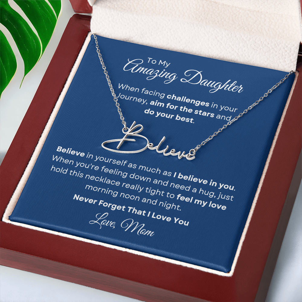 To My Daughter Necklace – Gift with Love Message from Mom
