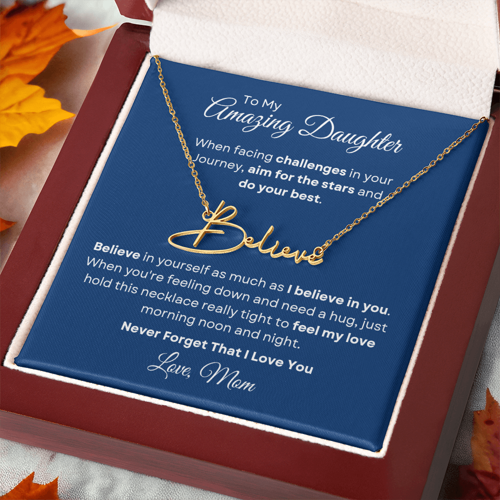To My Daughter Necklace – Gift with Love Message from Mom